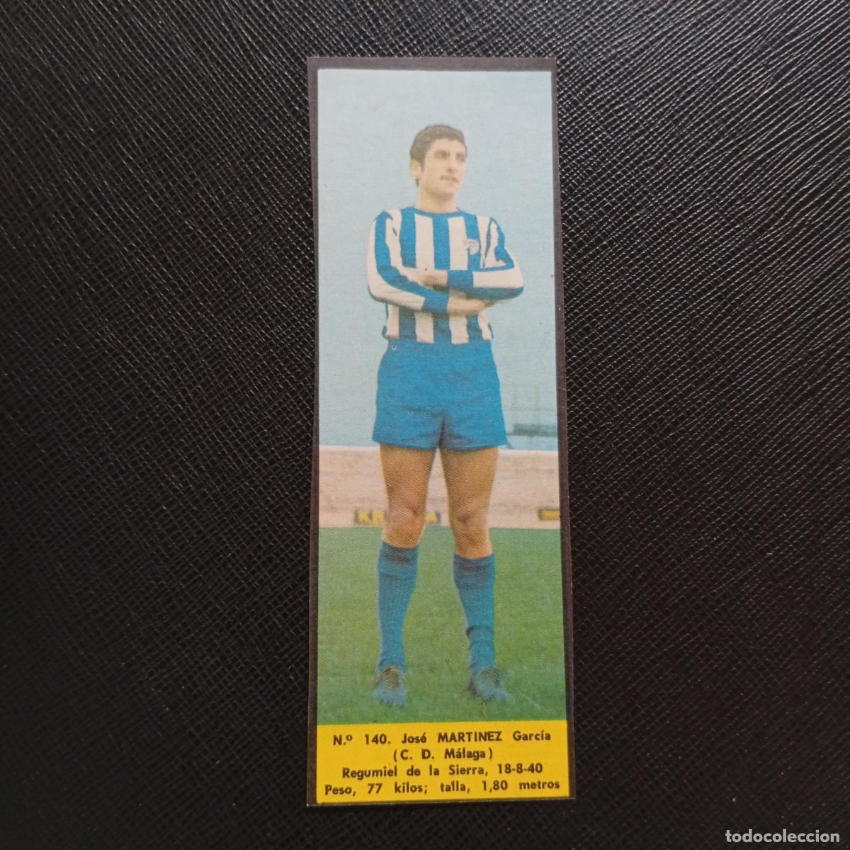 Cromos de F&uacute;tbol: 140 MARTINEZ MALAGA LA VOZ DE ASTURIAS JUGADORES UNO A UNO CROMO 1968 1969 FUTBOL -