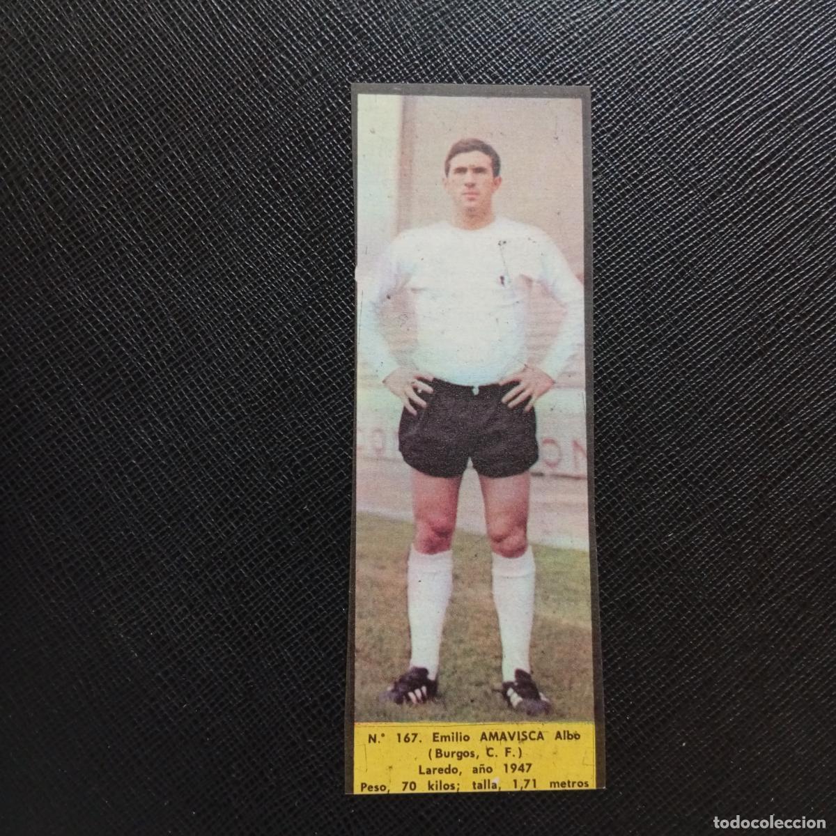 Cromos de F&uacute;tbol: 167 AMAVISCA BURGOS LA VOZ DE ASTURIAS JUGADORES UNO A UNO CROMO 1968 1969 FUTBOL -