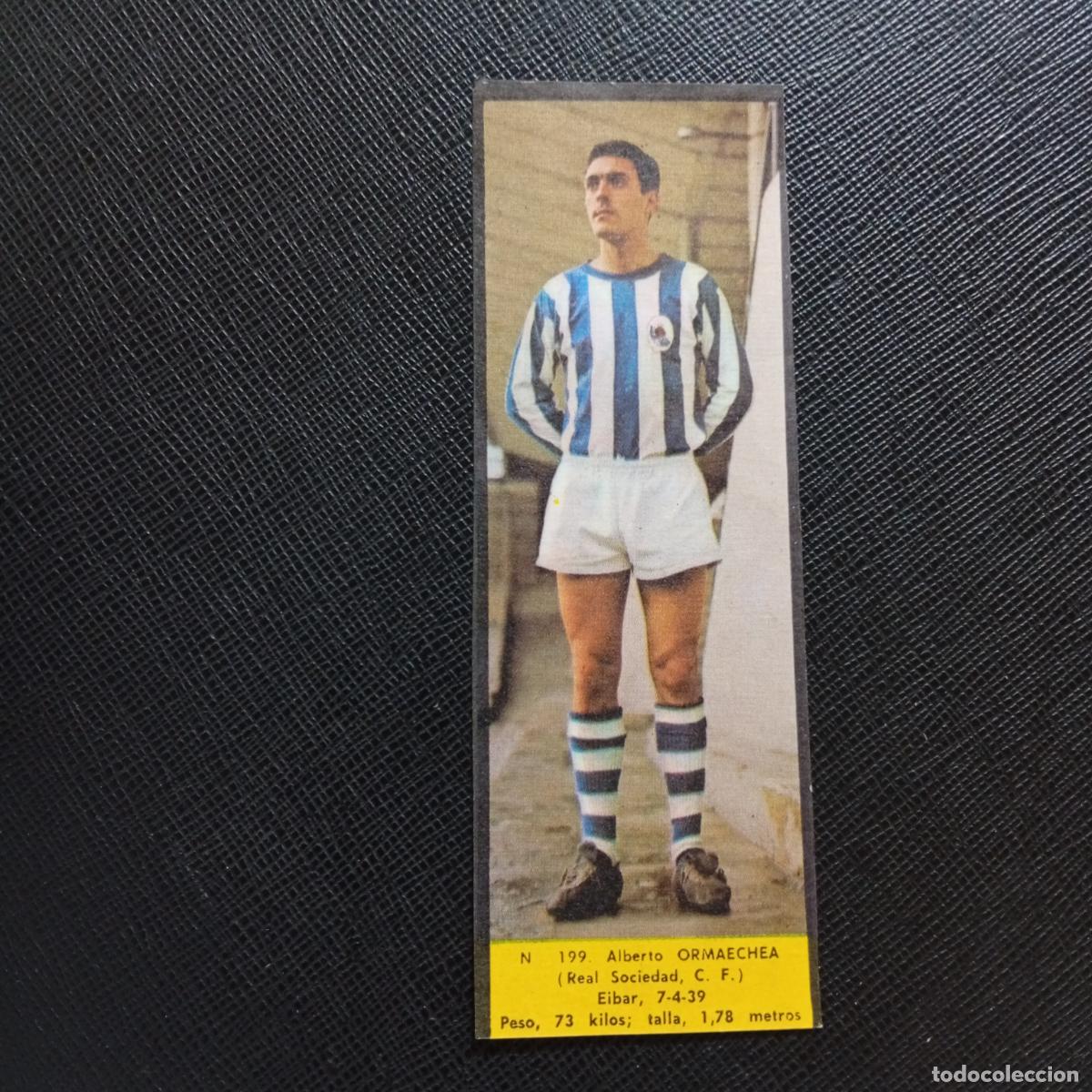 Figurine di Calcio: 199 ORMAECHEA REAL SOCIEDAD LA VOZ DE ASTURIAS JUGADORES UNO A UNO CROMO 1968 1969 FUTBOL -