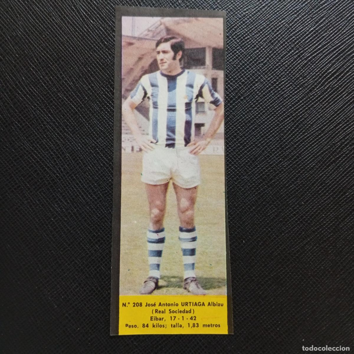 Figurine di Calcio: 208 URTIAGA REAL SOCIEDAD LA VOZ DE ASTURIAS JUGADORES UNO A UNO CROMO 1968 1969 FUTBOL -