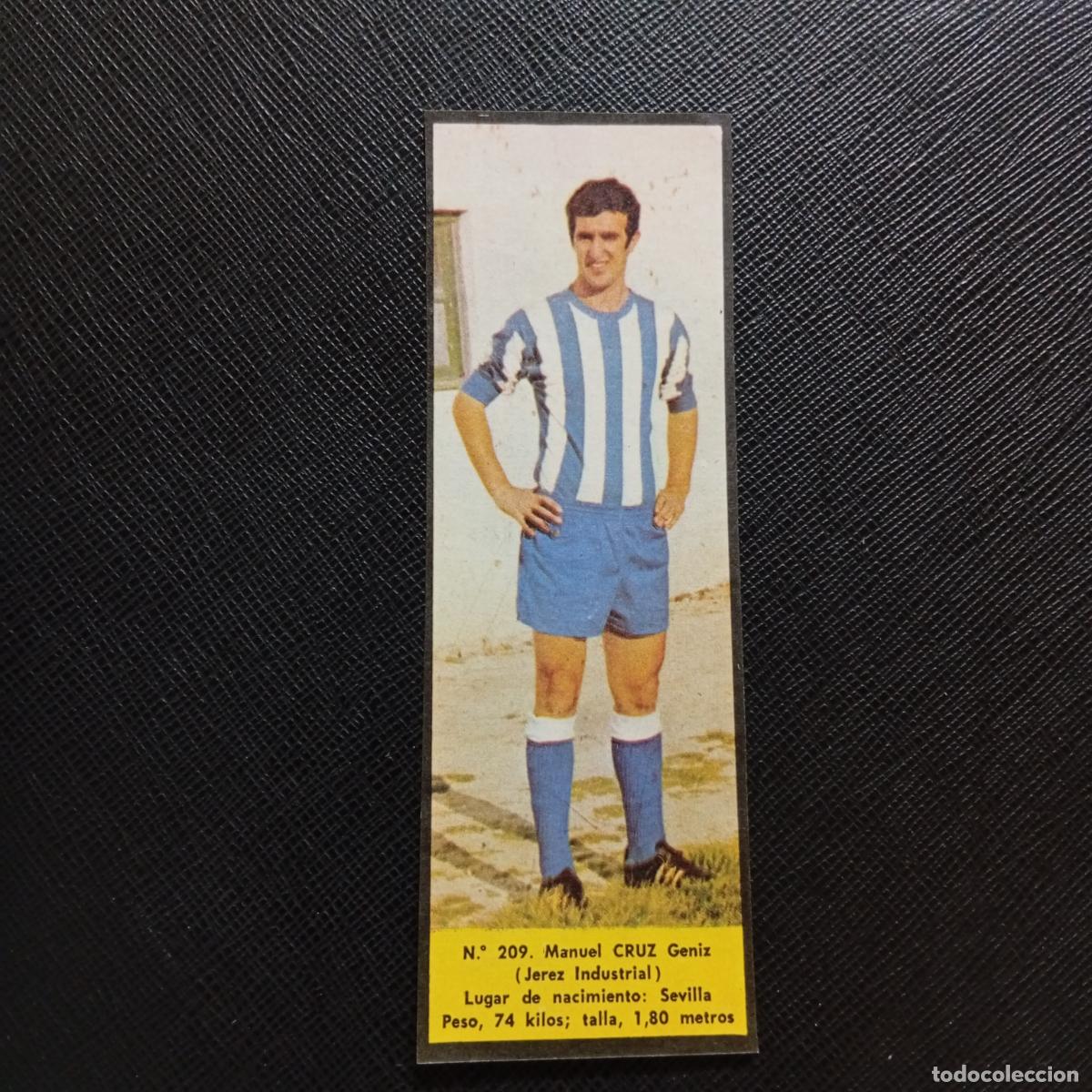 Fu&szlig;ball-Sticker: 209 CRUZ JEREZ INDUSTRIAL LA VOZ DE ASTURIAS JUGADORES UNO A UNO CROMO 1968 1969 FUTBOL -