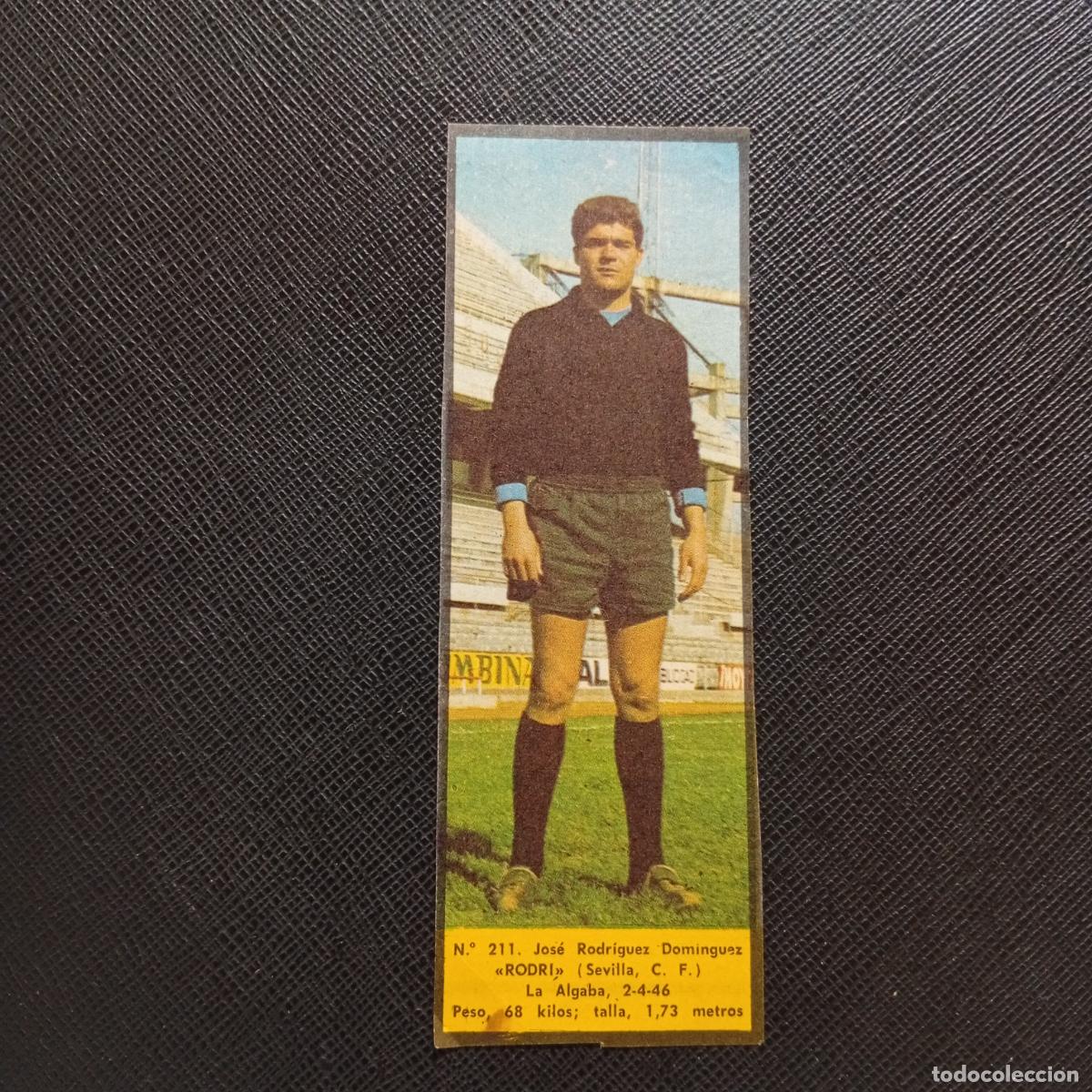 Cromos de F&uacute;tbol: 211 RODRI SEVILLA LA VOZ DE ASTURIAS JUGADORES UNO A UNO CROMO 1968 1969 FUTBOL -