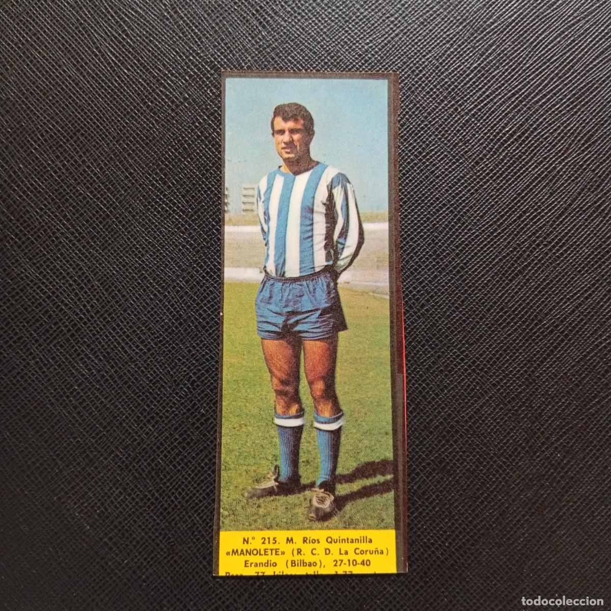 Cromos de F&uacute;tbol: 215 MANOLETE DEPORTIVO CORU&Ntilde;A LA VOZ DE ASTURIAS JUGADORES UNO A UNO CROMO 1968 1969 FUTBOL -