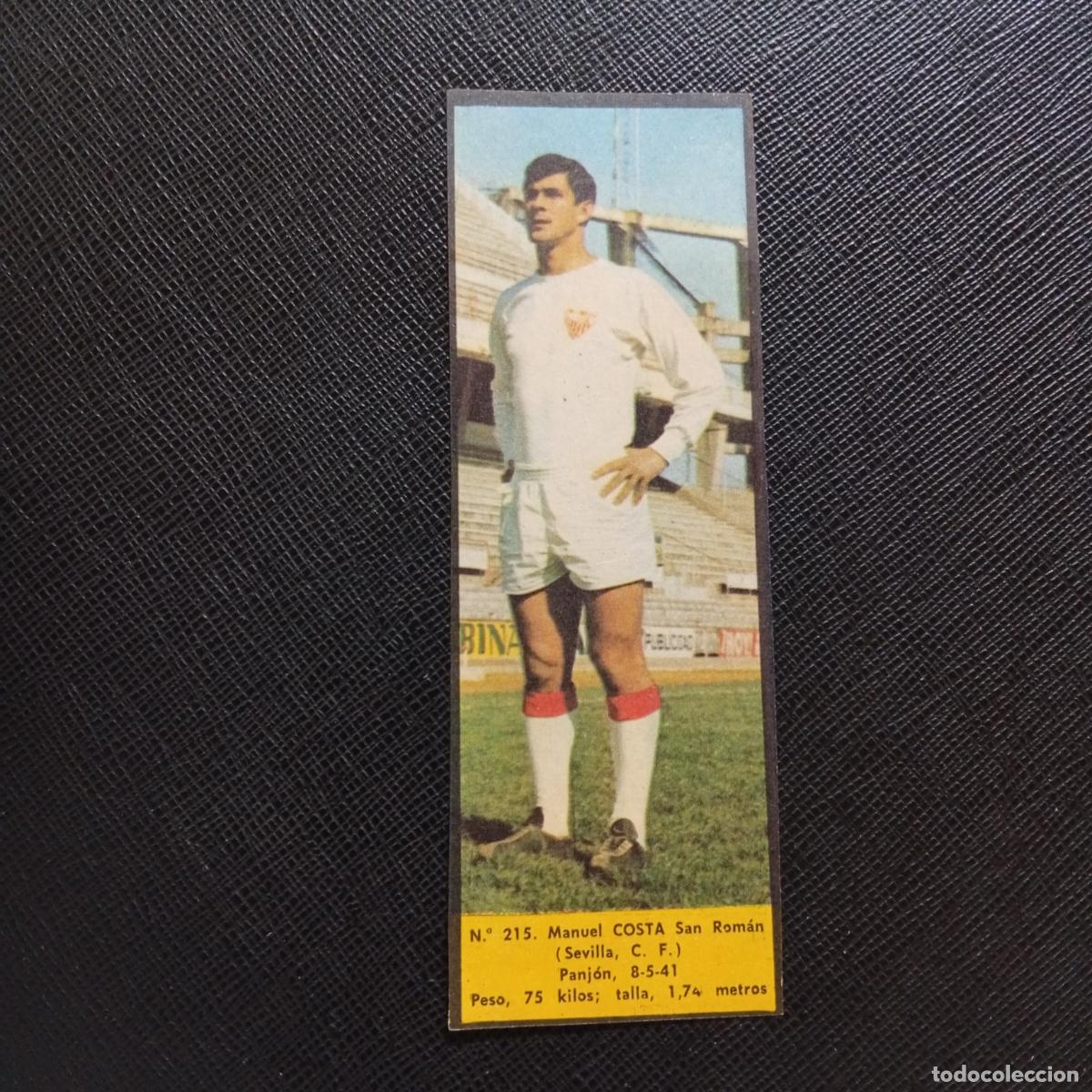 Cromos de F&uacute;tbol: 215 COSTA SEVILLA LA VOZ DE ASTURIAS JUGADORES UNO A UNO CROMO 1968 1969 FUTBOL -