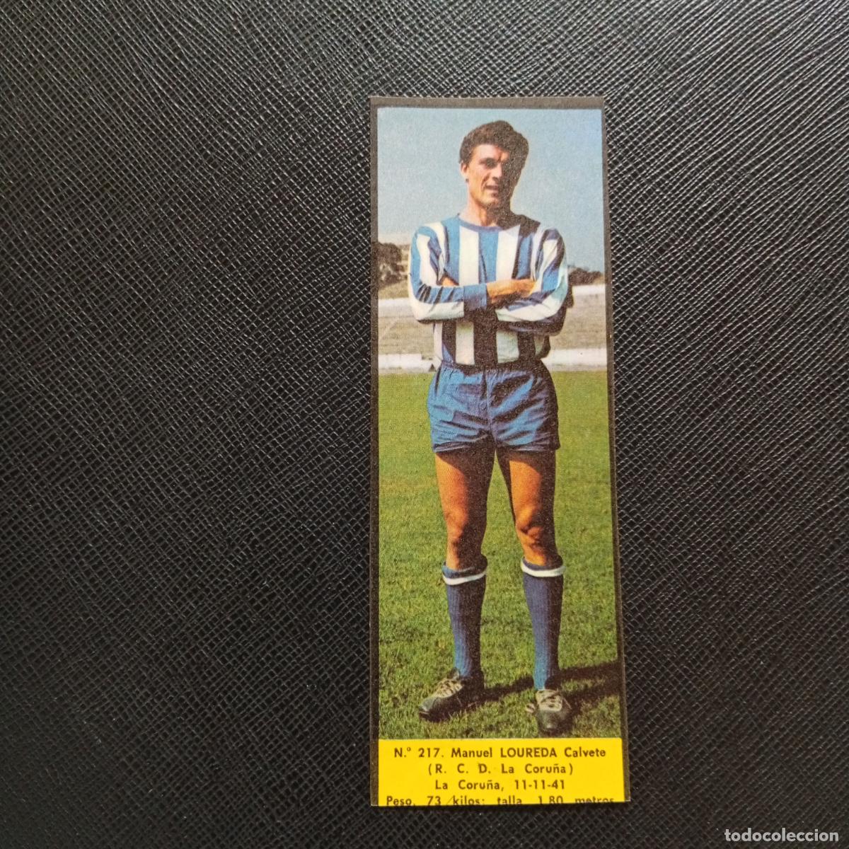 Cromos de F&uacute;tbol: 217 LOREDA DEPORTIVO CORU&Ntilde;A LA VOZ DE ASTURIAS JUGADORES UNO A UNO CROMO 1968 1969 FUTBOL -