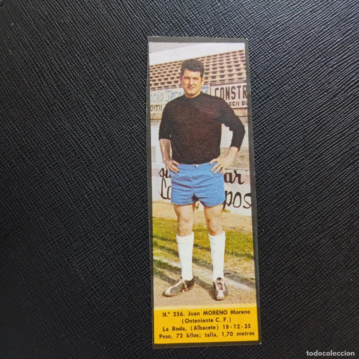 Cromos de F&uacute;tbol: 256 MORENO ONTENIENTE LA VOZ DE ASTURIAS JUGADORES UNO A UNO CROMO 1968 1969 FUTBOL -