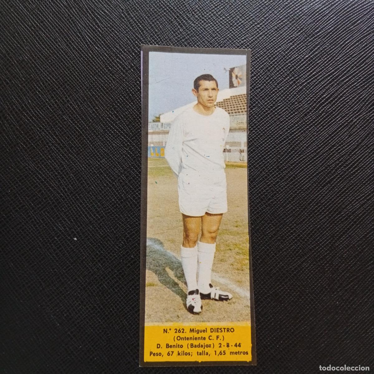 Cromos de F&uacute;tbol: 262 DIESTRO ONTENIENTE LA VOZ DE ASTURIAS JUGADORES UNO A UNO CROMO 1968 1969 FUTBOL -