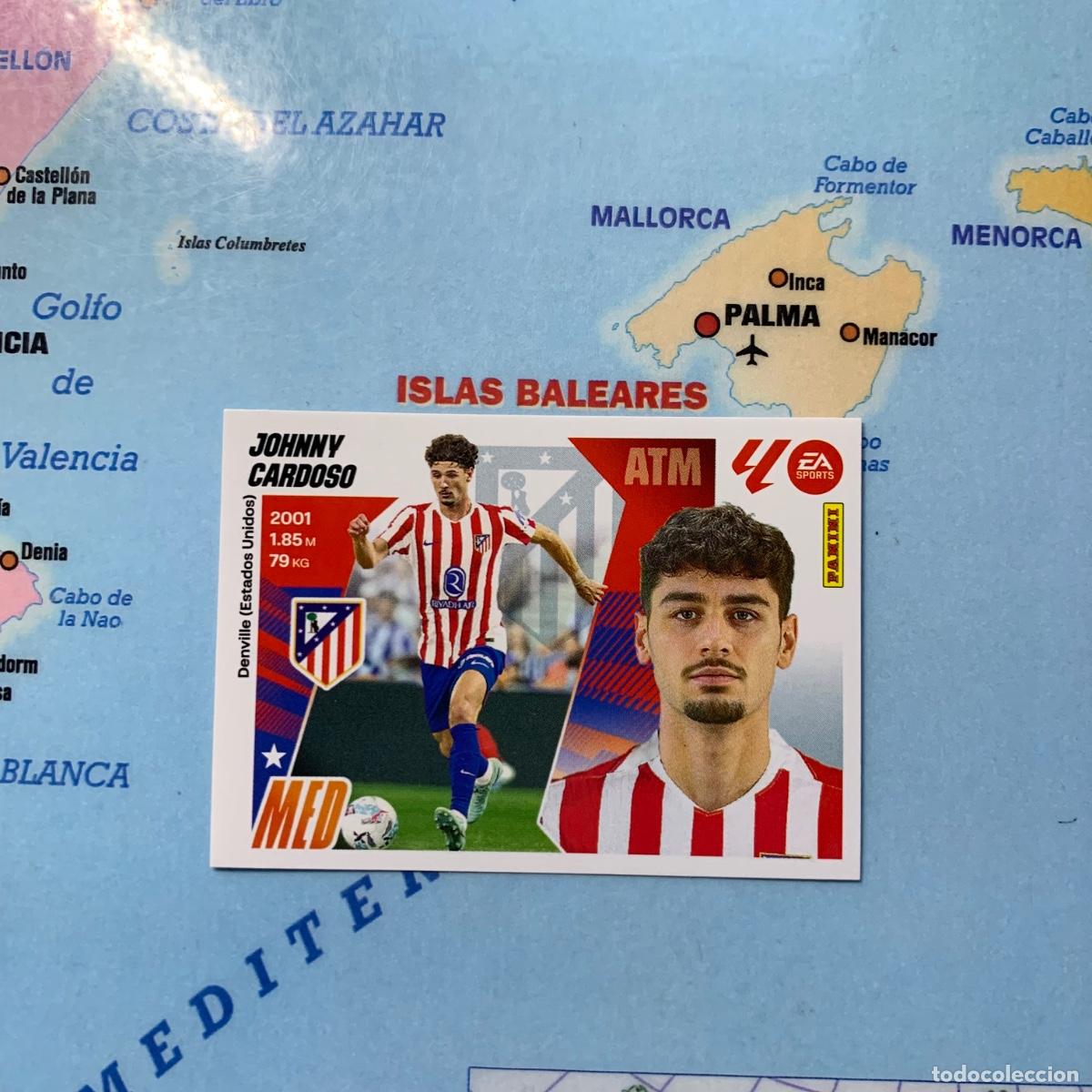Fu&szlig;ball-Sticker: Johny Cardoso n&uacute;mero 16 del Atl&eacute;tico de Madrid cromo liga este 25-26 2025-2026