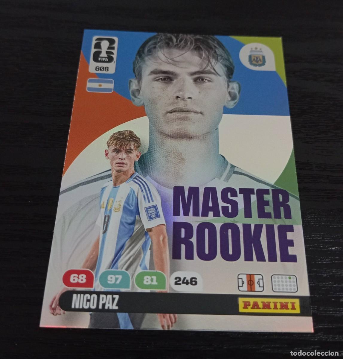 Fu&szlig;ball-Sticker: -PANINI ADRENALYN WORLD FIFA CUP MUNDIAL 2026 : 608 NICO PAZ ( ARGENTINA ) -- MASTER ROOKIE --