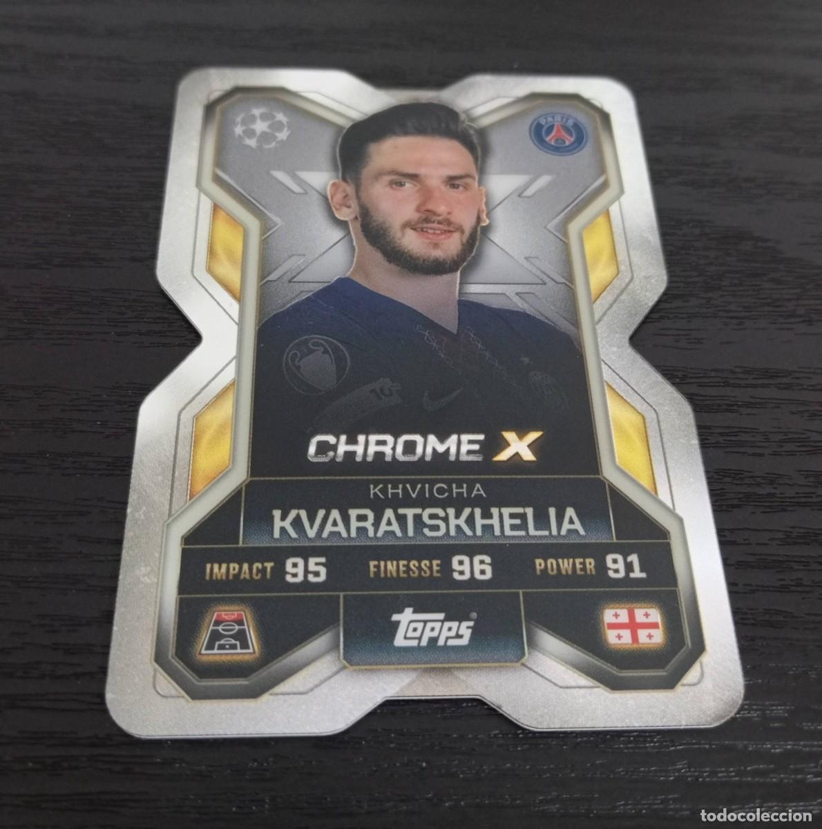 Cromos de F&uacute;tbol: -TOPPS MATCH ATTAX 25-26 EXTRA : CX 7 KVARATSKHELIA ( PSG ) -- CHROME X -- CX7