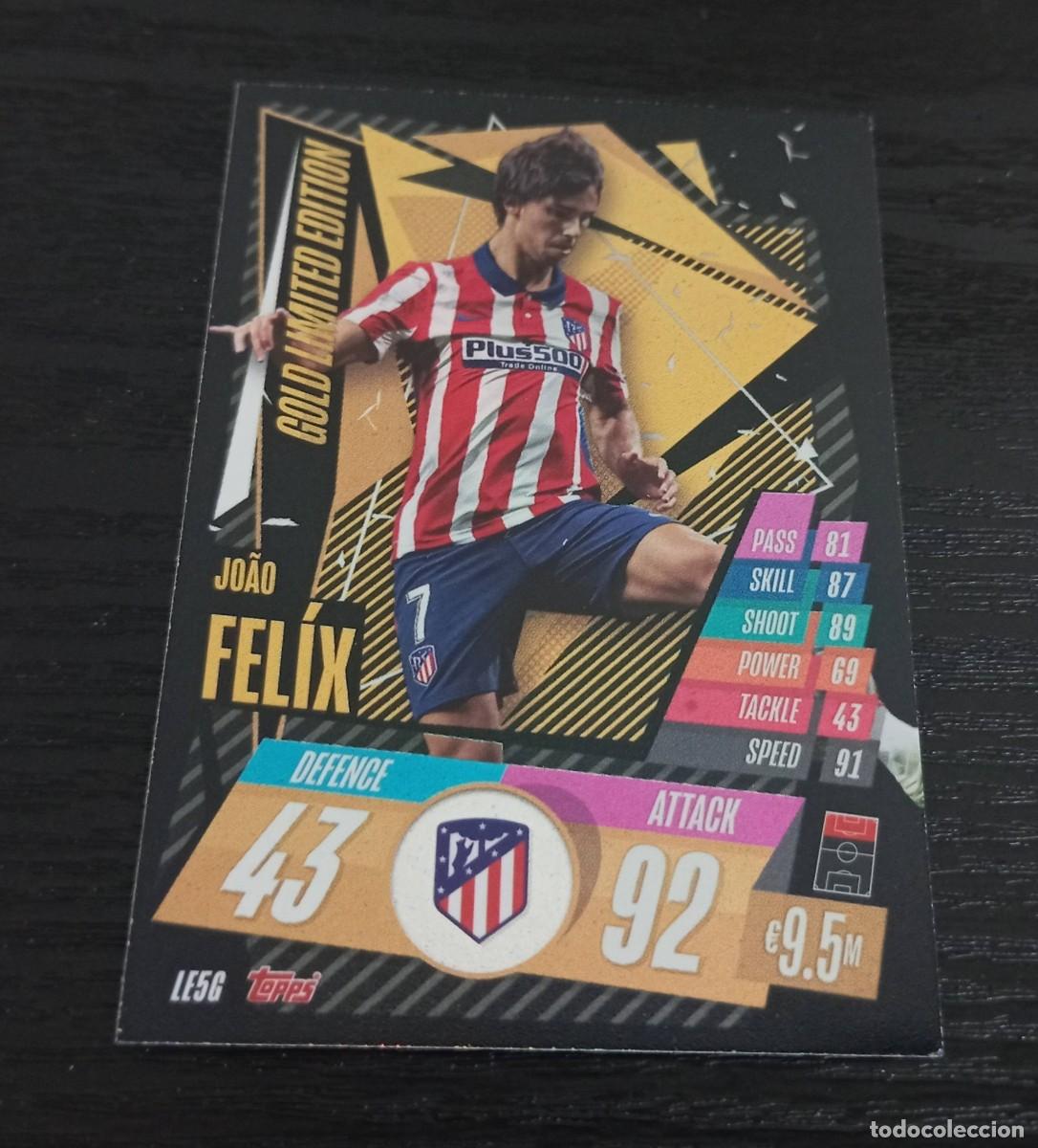 Football Stickers: -TOPPS MATCH ATTAX 20-21 : LE5G JOAO FELIX ( AT.MADRID ) -- GOLD LIMITED EDITION 5 --