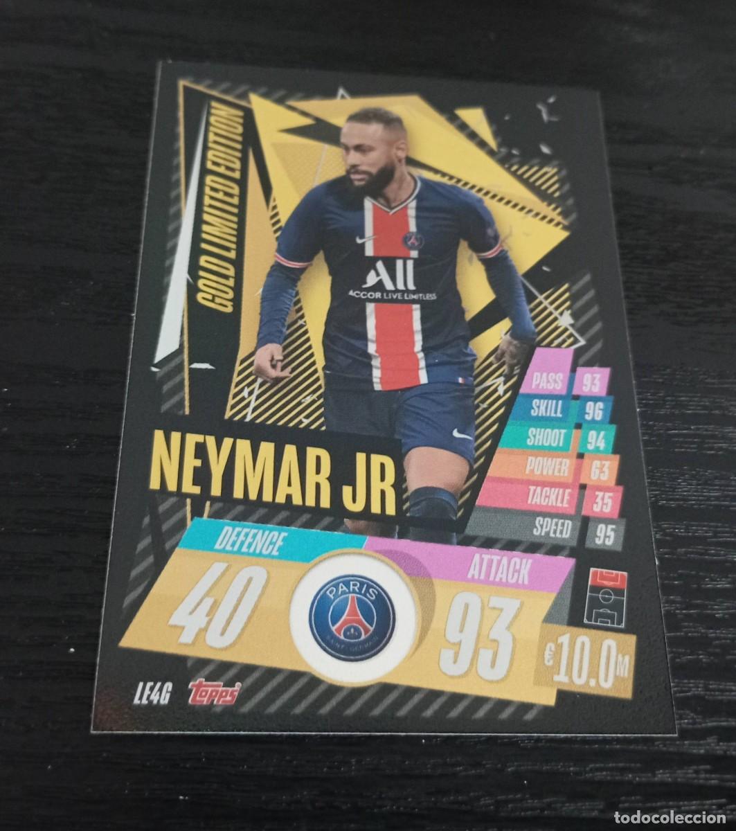 Cartes &agrave; collectionner de Football: -TOPPS MATCH ATTAX 20-21 : LE4G NEYMAR ( PSG ) -- GOLD LIMITED EDITION 4 --