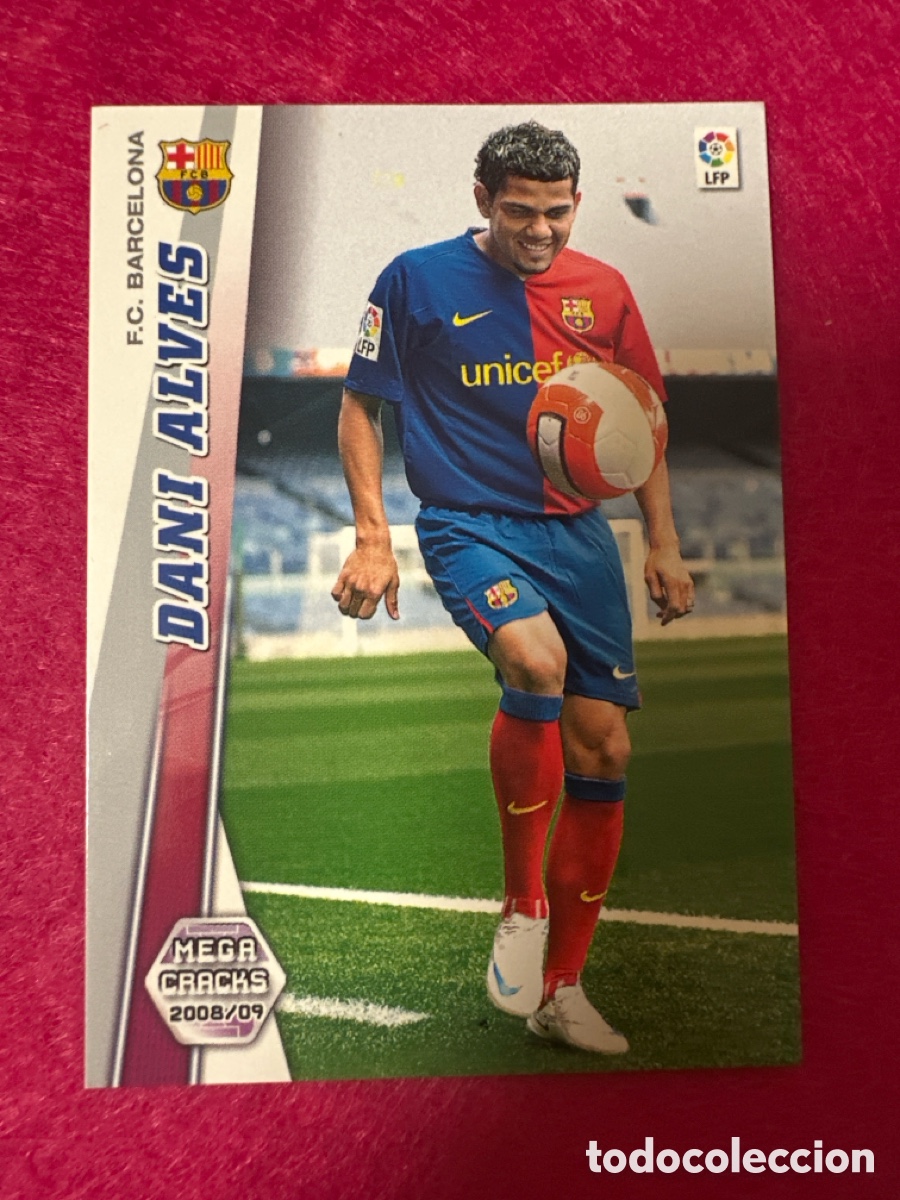 Fu&szlig;ball-Sticker: 435 DANI ALVES(F.C.BARCELONA) NUEVO FICHAJE MEGACRACKS 2008-2009 08 09 PANINI TRADING CARD