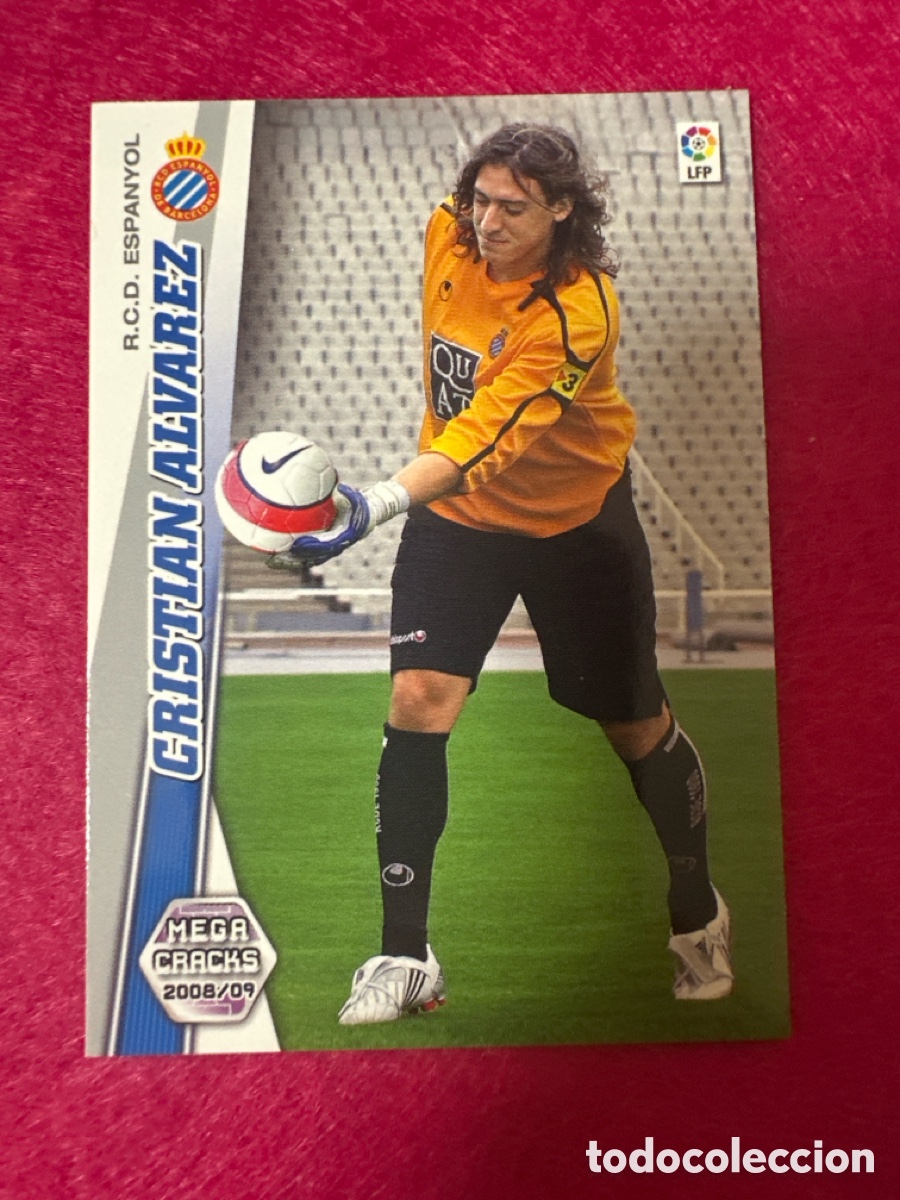 Fu&szlig;ball-Sticker: 434 CRISTIAN ALVAREZ (ESPANYOL) NUEVO FICHAJE MEGACRACKS 2008-2009 08 09 PANINI TRADING CARD