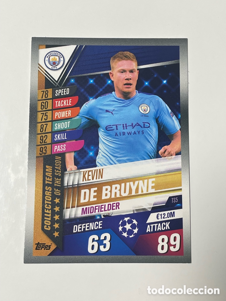 Cromos de F&uacute;tbol: Kevin De Bruyne Manchester City Topps Match Attax 2019/20 #TS5