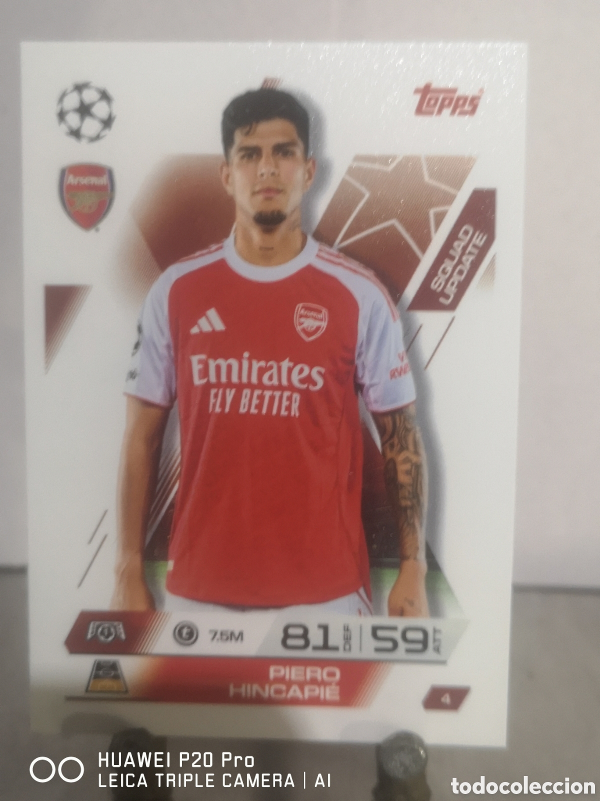 Cromos de F&uacute;tbol: MATCH ATTAX EXTRA 2025 2026 SQUAD UPDATE PIERO HINCAPIE 4 ARSENAL
