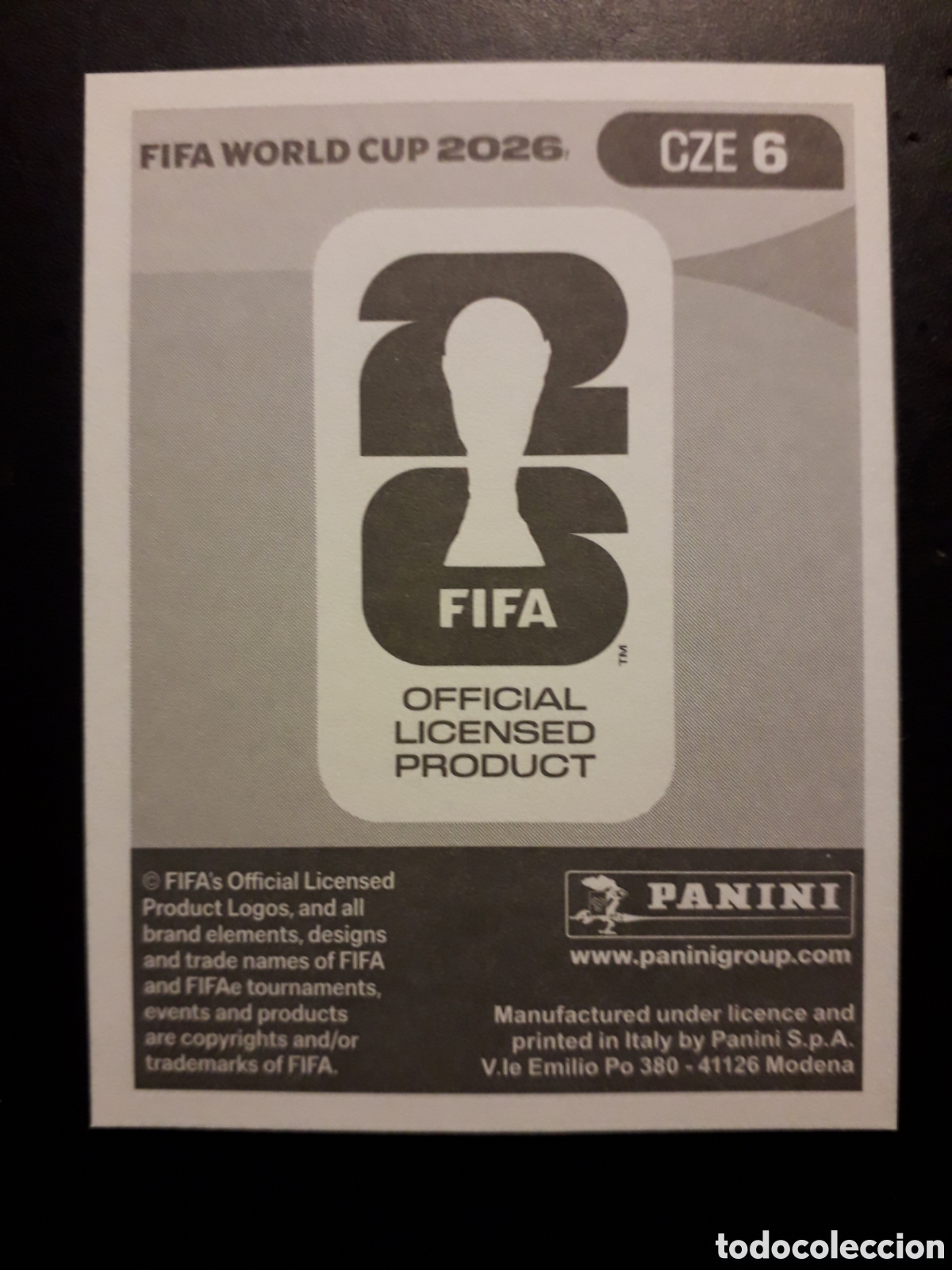 Cromos de F&uacute;tbol: ZELEN&Yacute; REP CHECA/CHEQUIA CZE 6 MUNDIAL F&Uacute;TBOL 2026 FIFA WORLD CUP PANINI SIN PEGAR PEDIDO M&Iacute;NIMO 3&euro;.