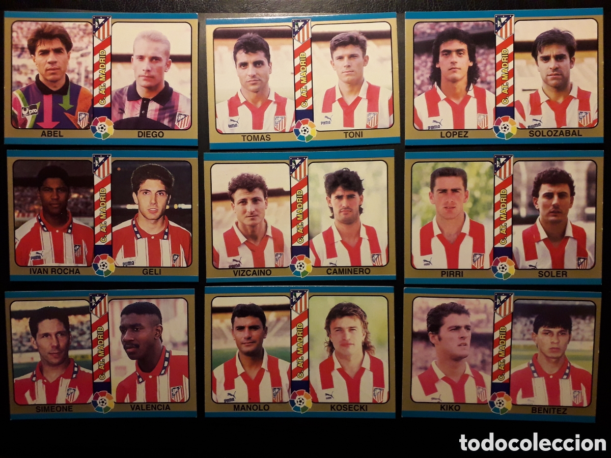 Cromos de F&uacute;tbol: 9 CROMOS AT DE MADRID F&Uacute;TBOL TOTAL MUNDICROMO MC 94 95 1995 EQUIPO COMPLETO PEDIDO M&Iacute;NIMO 3&euro;