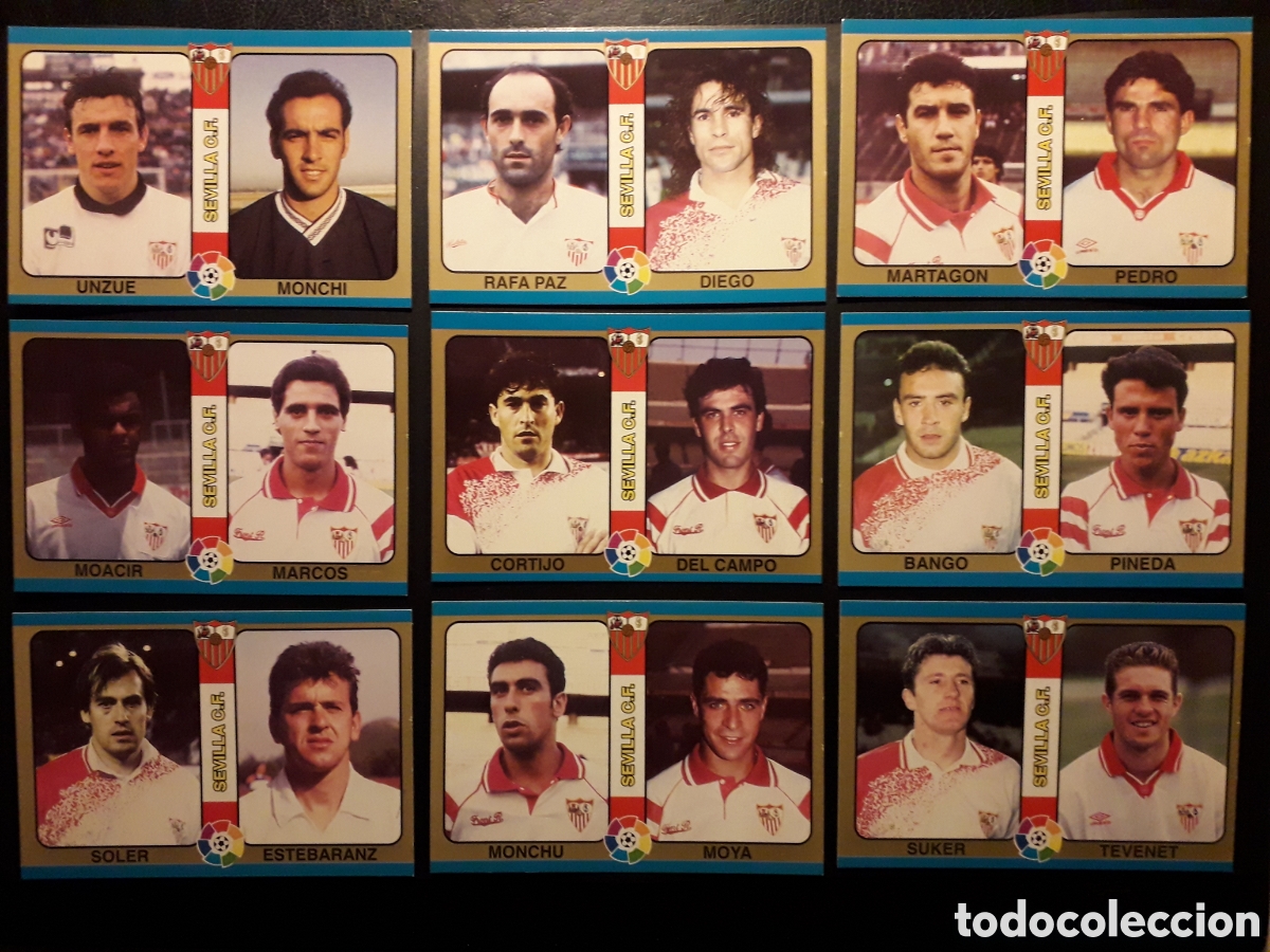Cromos de F&uacute;tbol: 9 CROMOS SEVILLA F&Uacute;TBOL TOTAL MUNDICROMO MC 94 95 1995 EQUIPO COMPLETO PEDIDO M&Iacute;NIMO 3&euro;