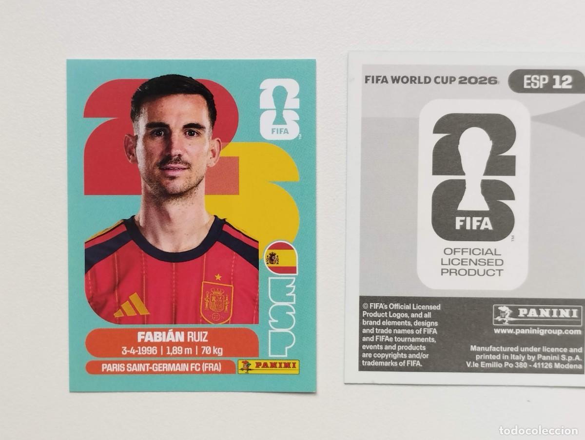 Cromos de F&uacute;tbol: CROMO STICKER WORLD CUP 2026 MUNDIAL 26 PANINI ESPA&Ntilde;A ESP12 ESP 12 FABIAN RUIZ
