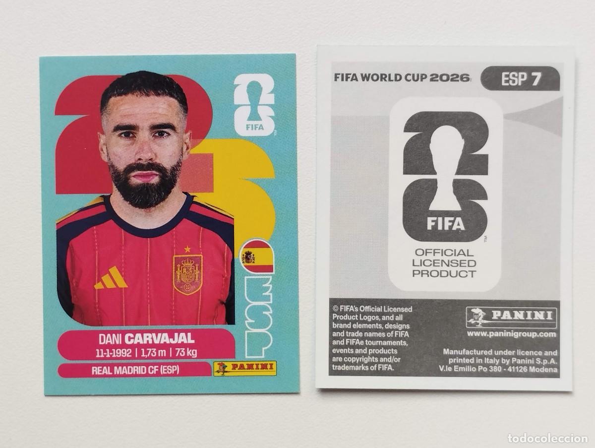 Cromos de F&uacute;tbol: CROMO STICKER WORLD CUP 2026 MUNDIAL 26 PANINI ESPA&Ntilde;A ESP7 ESP 7 DANI CARVAJAL
