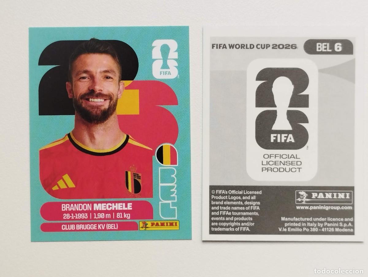 Cromos de F&uacute;tbol: CROMO STICKER WORLD CUP 2026 MUNDIAL 26 PANINI BELGICA BEL6 BEL 6 BRANDON MECHELE