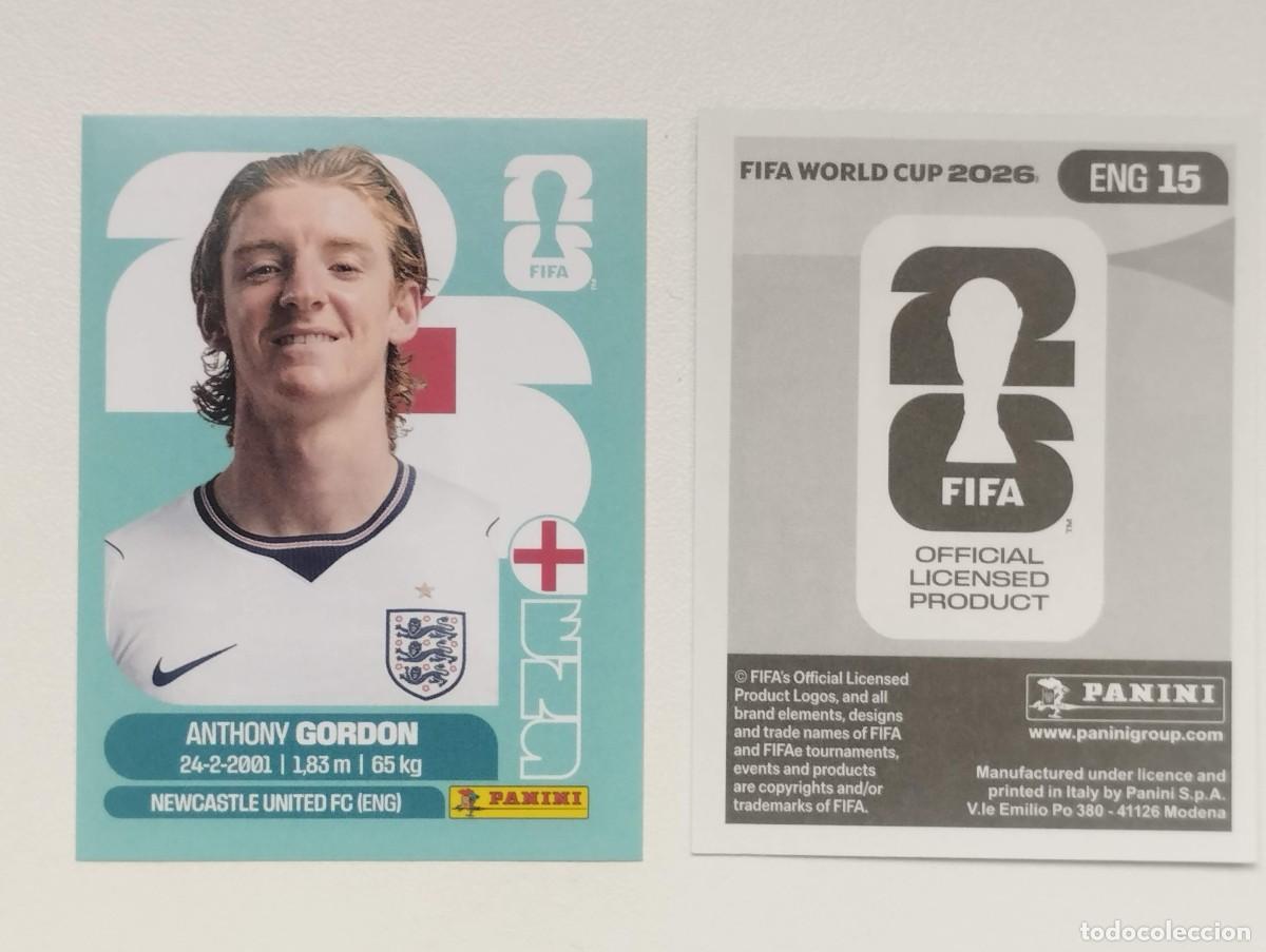 Cromos de F&uacute;tbol: CROMO STICKER WORLD CUP 2026 MUNDIAL 26 PANINI INGLATERRA ENG15 ENG 15 ANTHONY GORDON