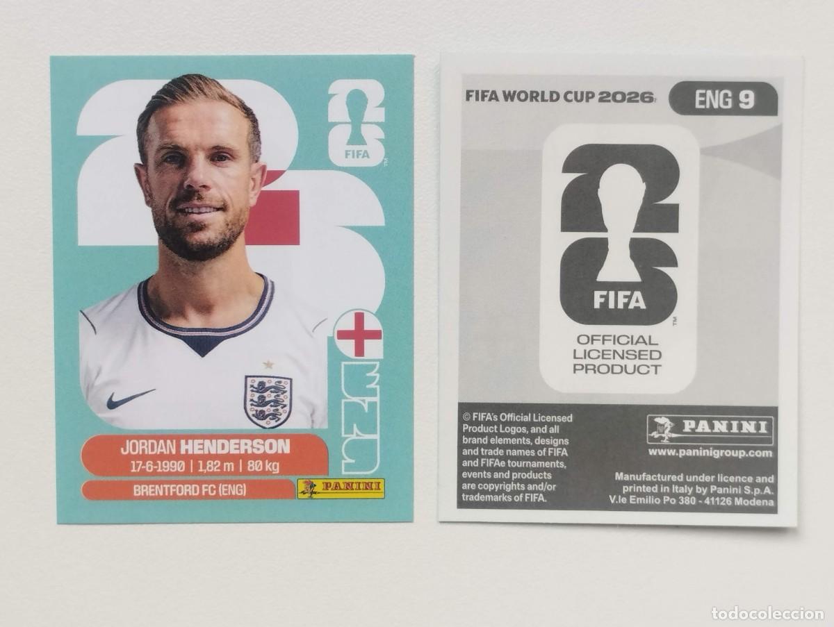 Cromos de F&uacute;tbol: CROMO STICKER WORLD CUP 2026 MUNDIAL 26 PANINI INGLATERRA ENG9 ENG 9 JORDAN HENDERSON