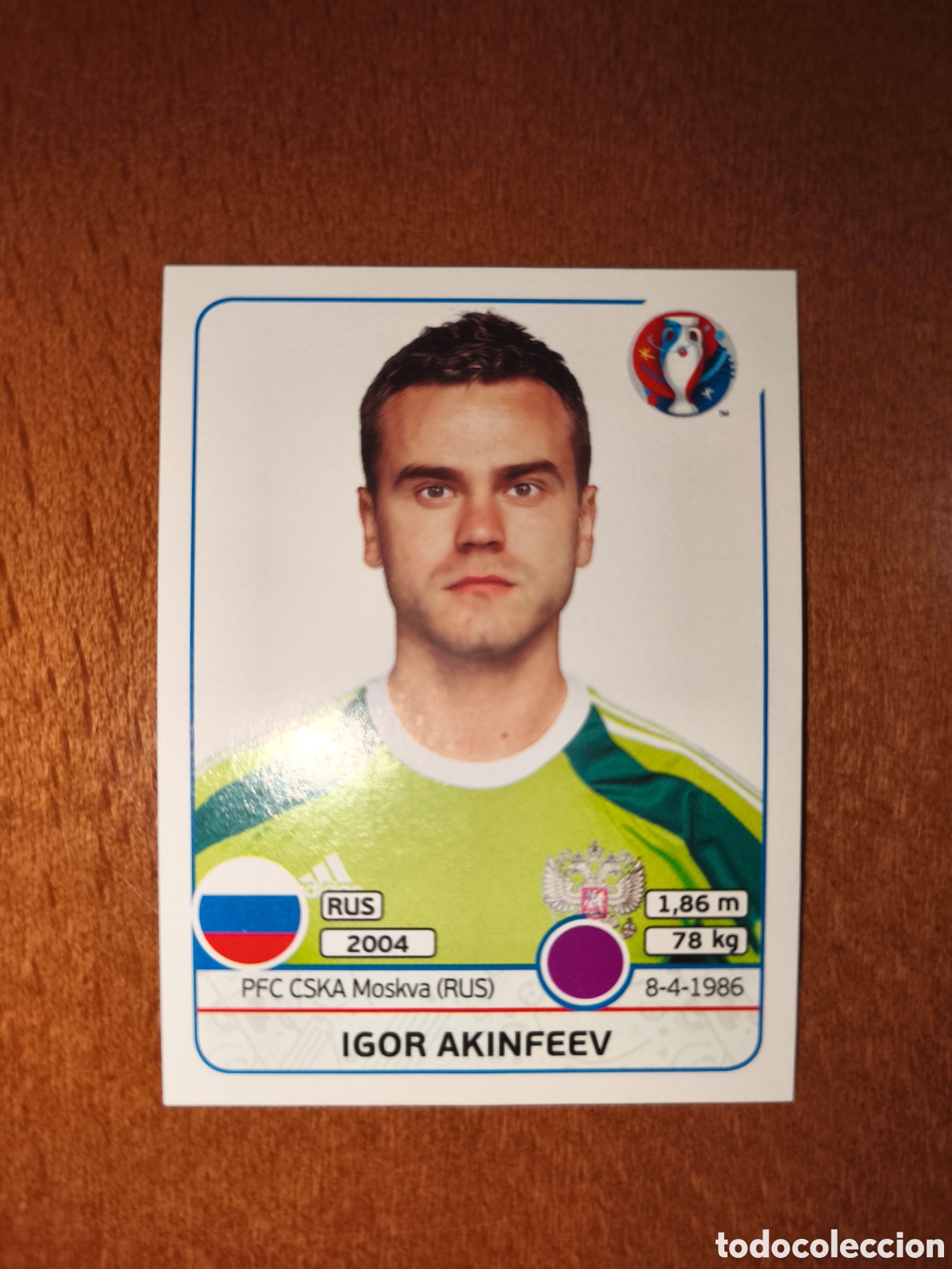 Cromos de F&uacute;tbol: Igor Akinfeev n&deg;161 UEFA Euro 2016 Rusia Russia