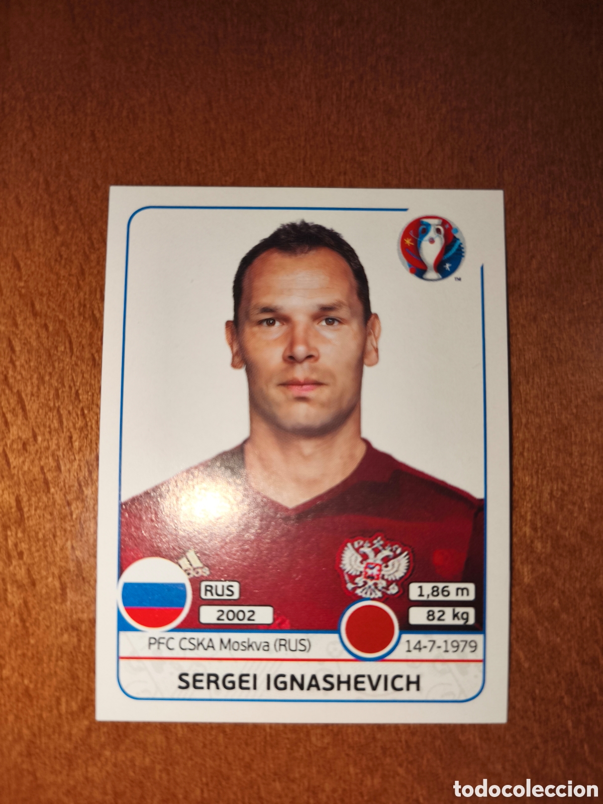 Cromos de F&uacute;tbol: Sergei Ignashevich n&deg;163 UEFA Euro 2016 Rusia Russia