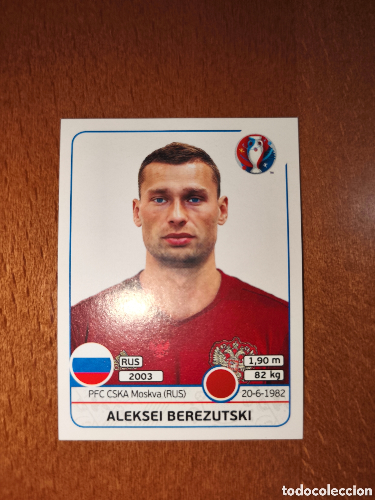 Cromos de F&uacute;tbol: Aleksei Berezutski n&deg;164 UEFA Euro 2016 Rusia Russia