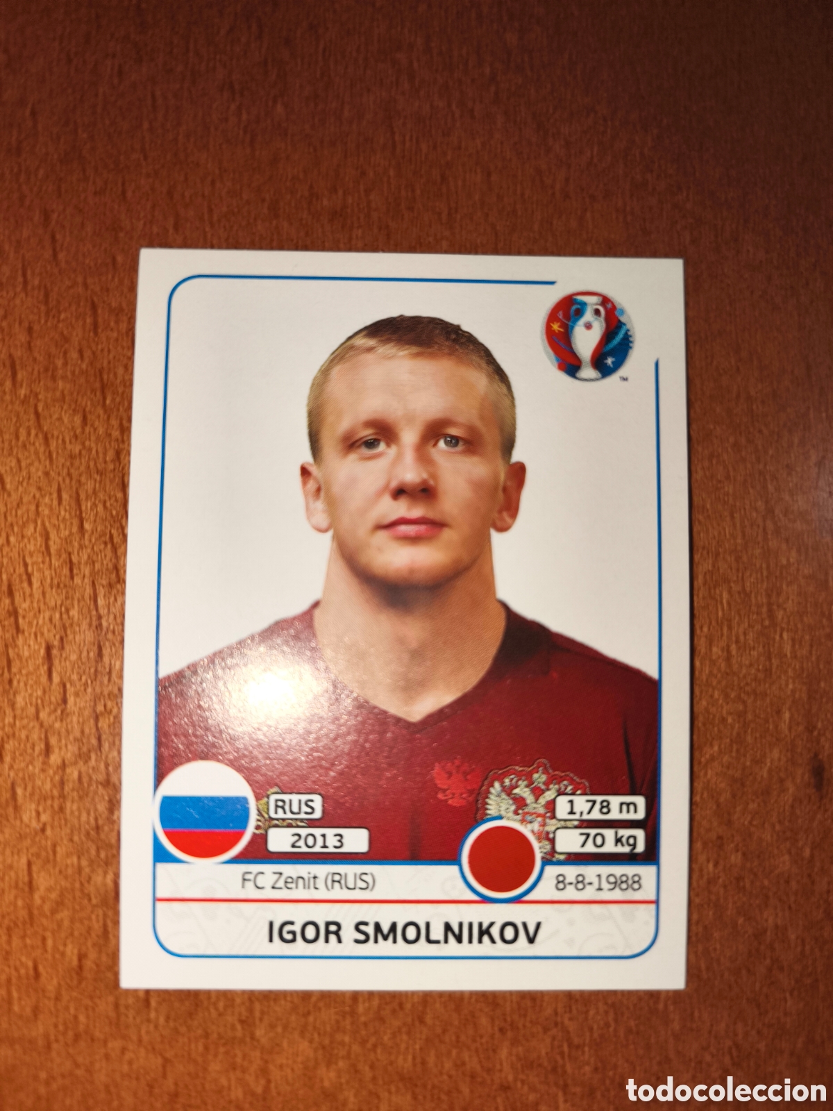 Cromos de F&uacute;tbol: Igor Smolnikov n&deg;167 UEFA Euro 2016 Rusia Russia