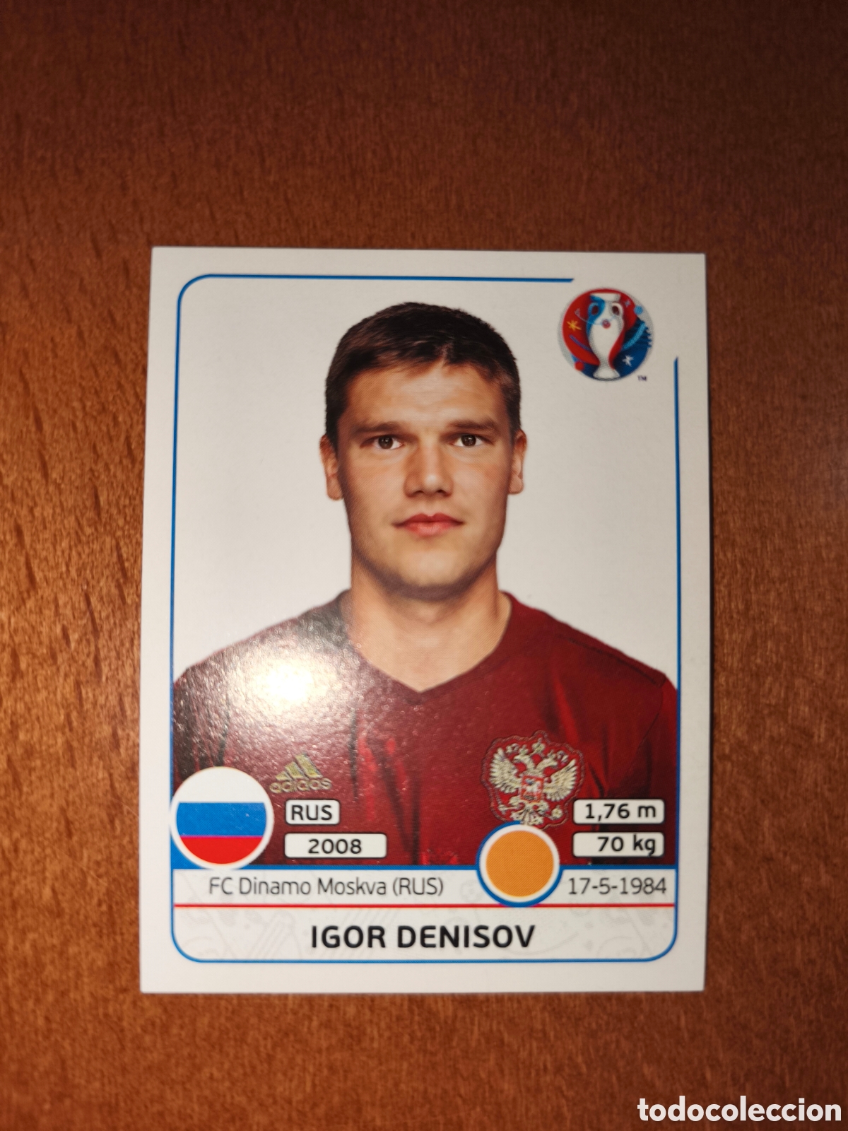 Cromos de F&uacute;tbol: Igor Denisov n&deg;170 UEFA Euro 2016 Rusia Russia