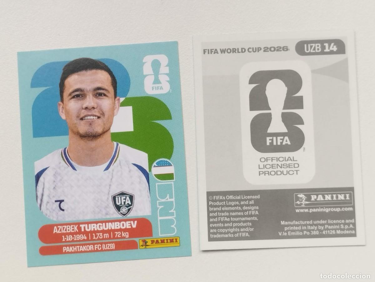 Cromos de F&uacute;tbol: CROMO STICKER WORLD CUP 2026 MUNDIAL 26 PANINI UZBEKISTAN UZB14 UZB 14 TURGUNBOEV
