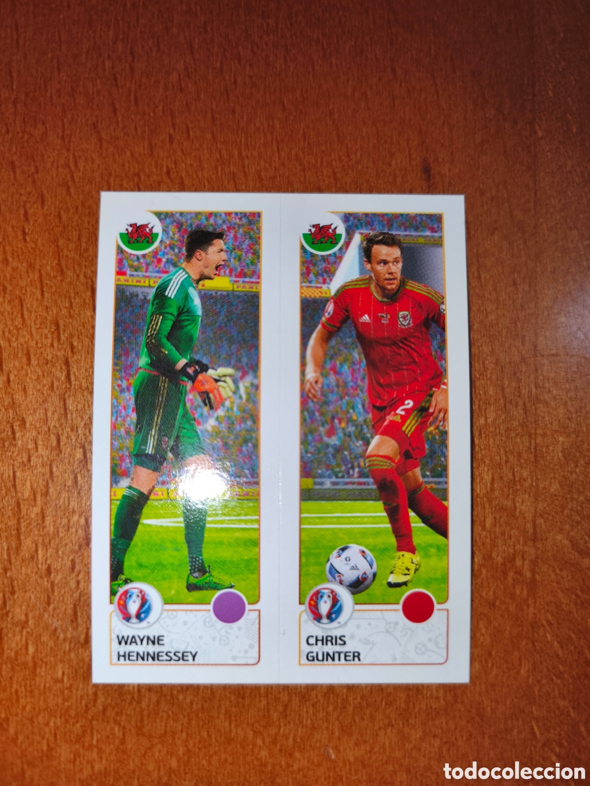 Cromos de F&uacute;tbol: Wayne Hennessey/Chris Gunter n&deg;202 UEFA Euro 2016 Gales