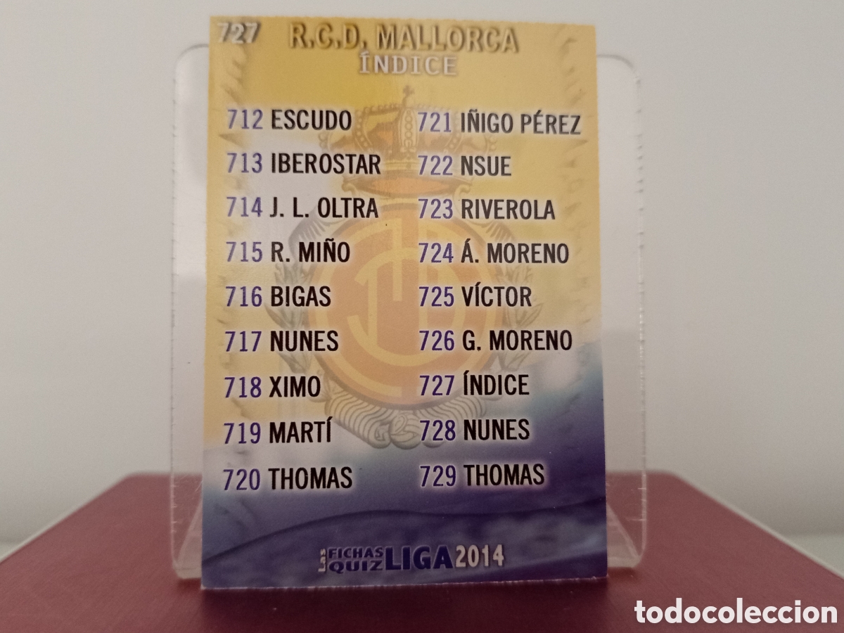Football Stickers: ❇️ CROMO ⚽ &Iacute;NDICE MALLORCA 727 FICHAS LIGA 2013 2014 13 14 QUIZ MUNDICROMO ❇️