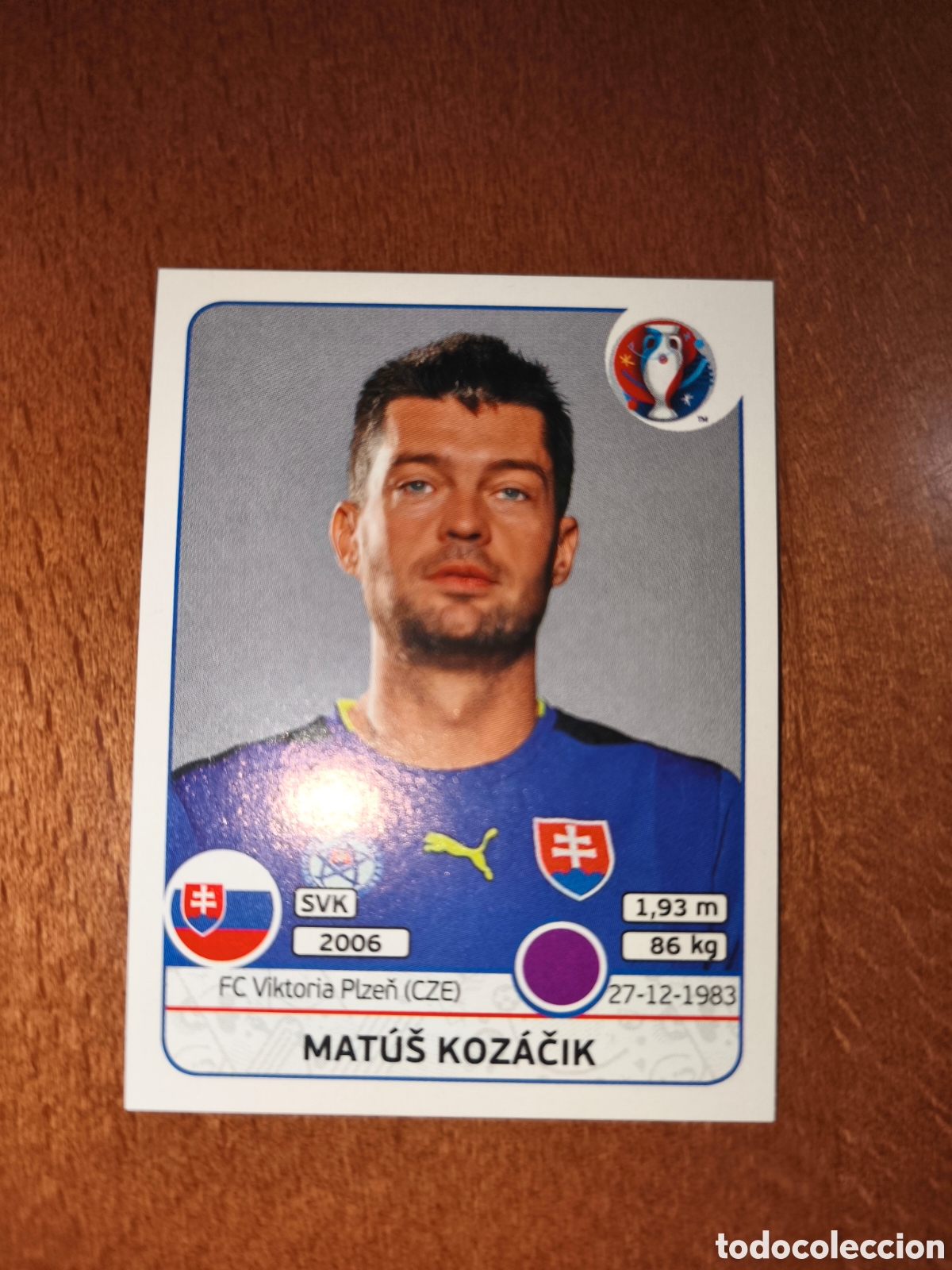 Cromos de F&uacute;tbol: Matus Kozacik n&deg;213 UEFA Euro 2016 Eslovaquia