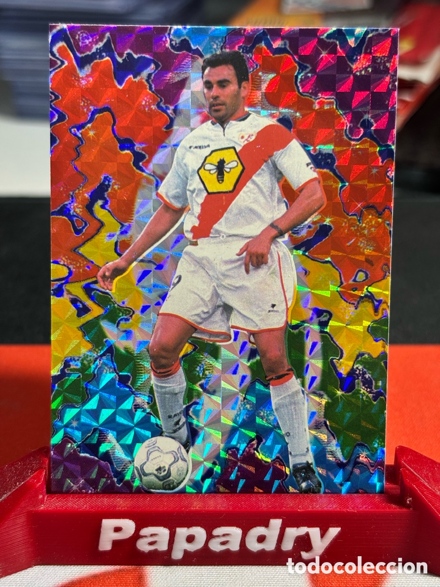 Cromos de F&uacute;tbol: QUEVEDO RAYO VALLECANO, EL MEJOR DIAMONDS REFRACTOR CARD, MUNDICROMO 2001 2002