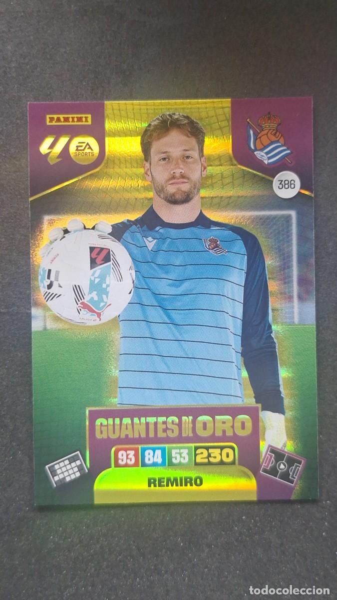 Cromos de F&uacute;tbol: L3 REMIRO REAL SOCIEDAD 386 GUANTES DE ORO ADRENALYN XL LIGA 2025/2026 25 26 PANINI
