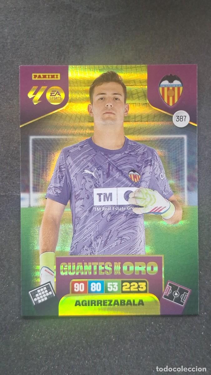 Cromos de F&uacute;tbol: L3 AGIRREZABALA VALENCIA C. F. 387 GUANTES DE ORO ADRENALYN XL LIGA 2025/2026 25 26 PANINI