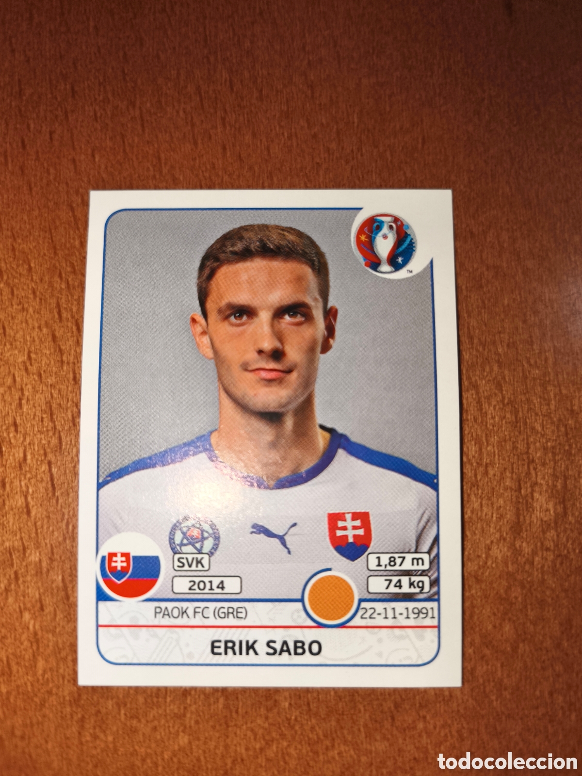 Cromos de F&uacute;tbol: Erik Sabo n&deg;224 UEFA Euro 2016 Eslovaquia