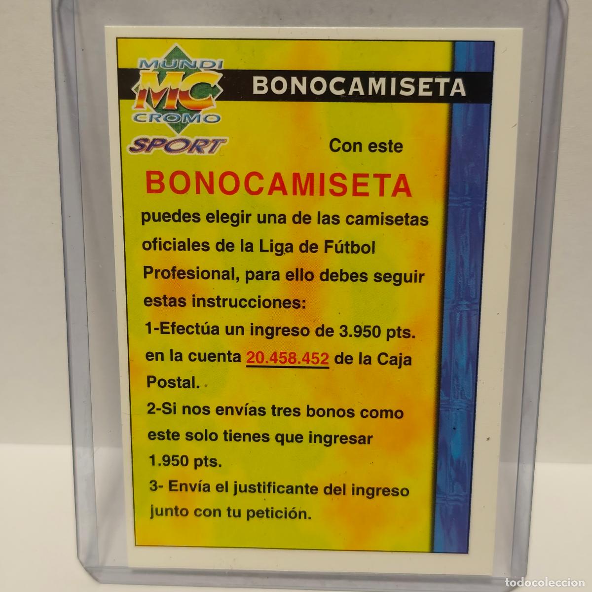 Cartes &agrave; collectionner de Football: BONO CAMISETA BONO CAMISETA- Mundicromo Las Fichas de la Liga 1998-1999-98-99 A1