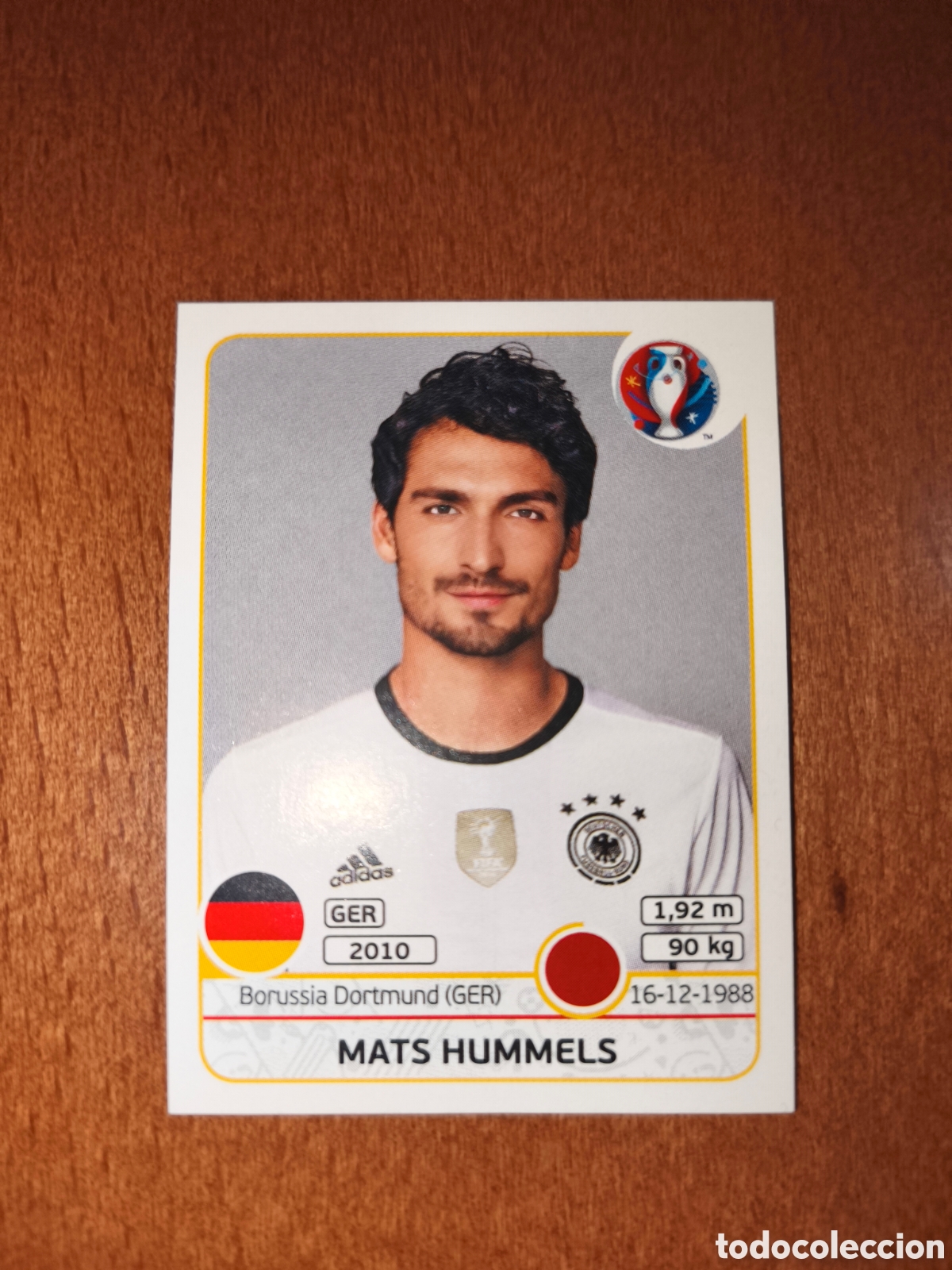 Cromos de F&uacute;tbol: Mats Hummels n&deg;244 UEFA Euro 2016 Alemania