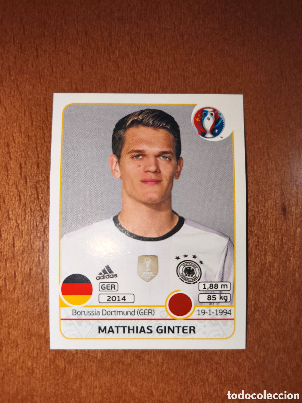 Fu&szlig;ball-Sticker: Matthias Ginter n&deg;245 UEFA Euro 2016 Alemania