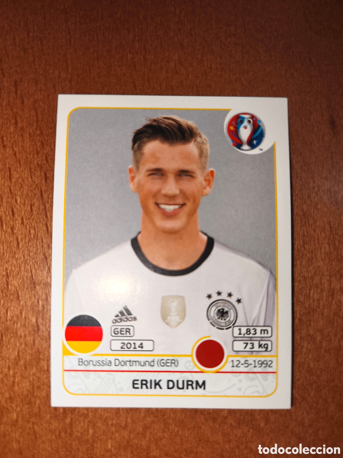 Cromos de F&uacute;tbol: Erik Durm n&deg;247 UEFA Euro 2016 Alemania