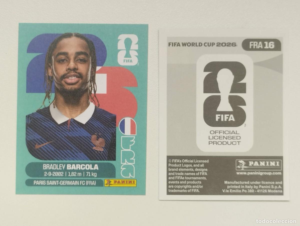 Cromos de Futebol: CROMO STICKER WORLD CUP 2026 MUNDIAL 26 PANINI FRANCIA FRA16 FRA 16 BARCOLA