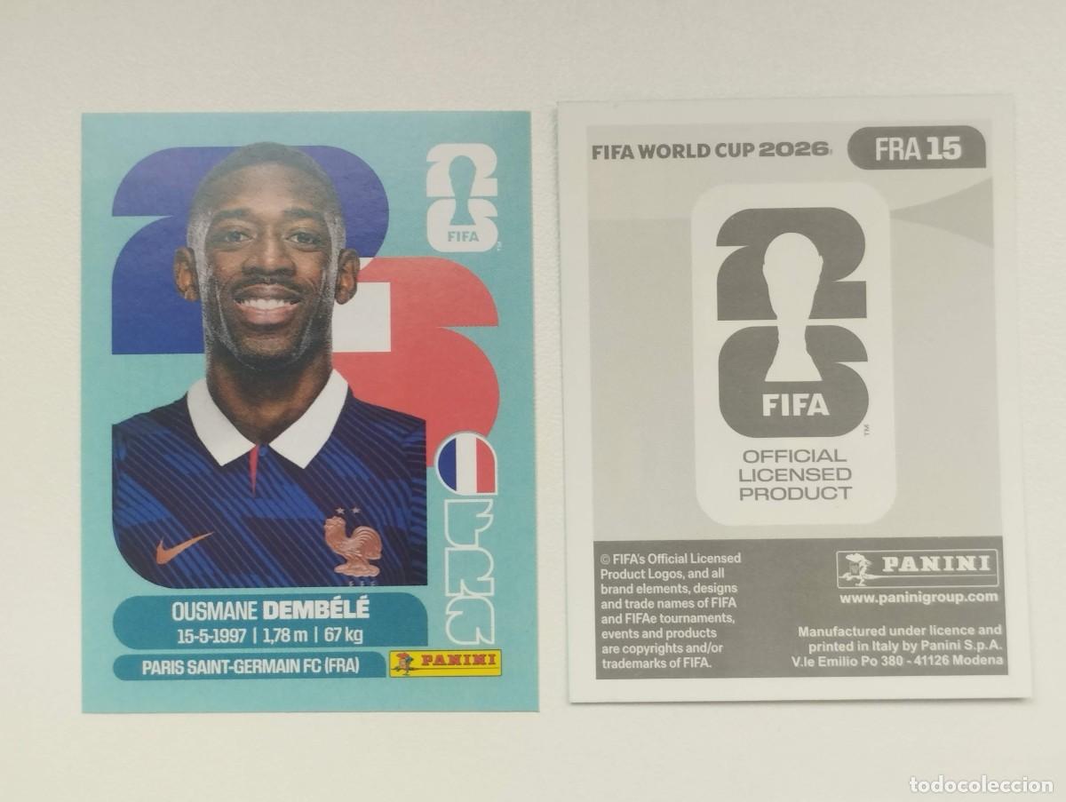 Cromos de Futebol: CROMO STICKER WORLD CUP 2026 MUNDIAL 26 PANINI FRANCIA FRA15 FRA 15 OUSMANE DEMBELE