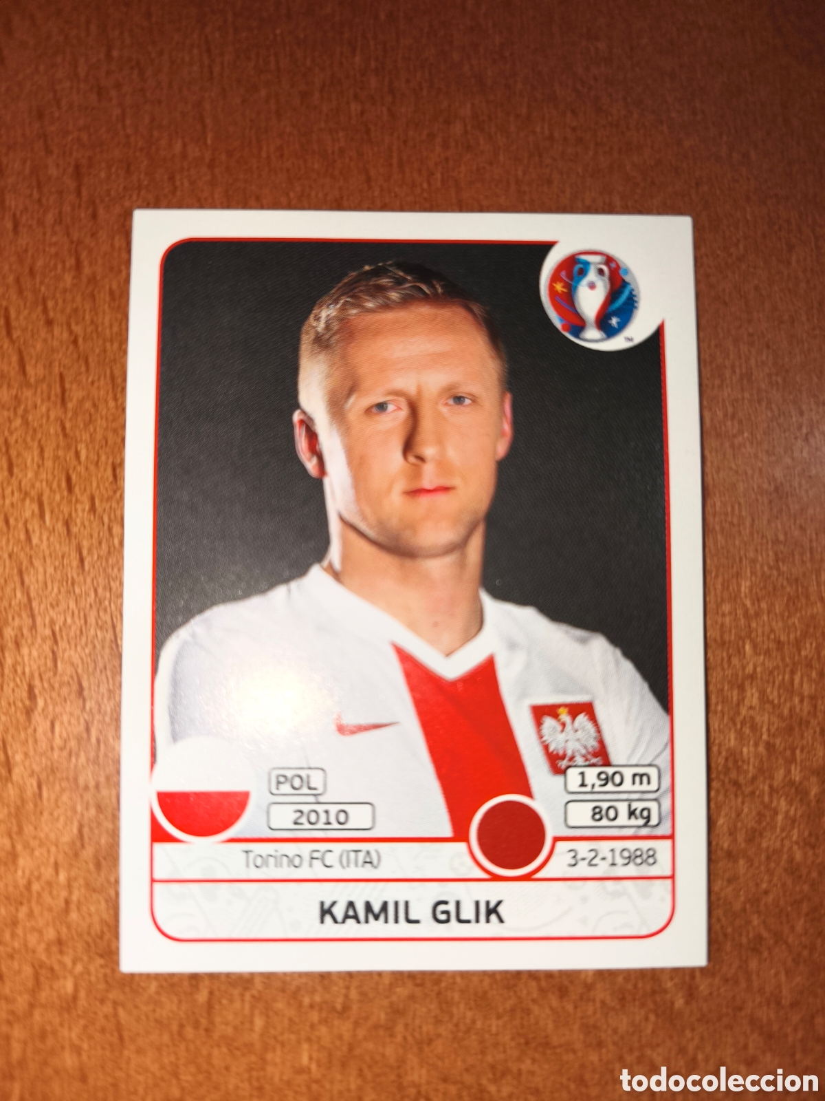 Cromos de F&uacute;tbol: Kamil Glik n&deg;295 UEFA Euro 2016 Polonia