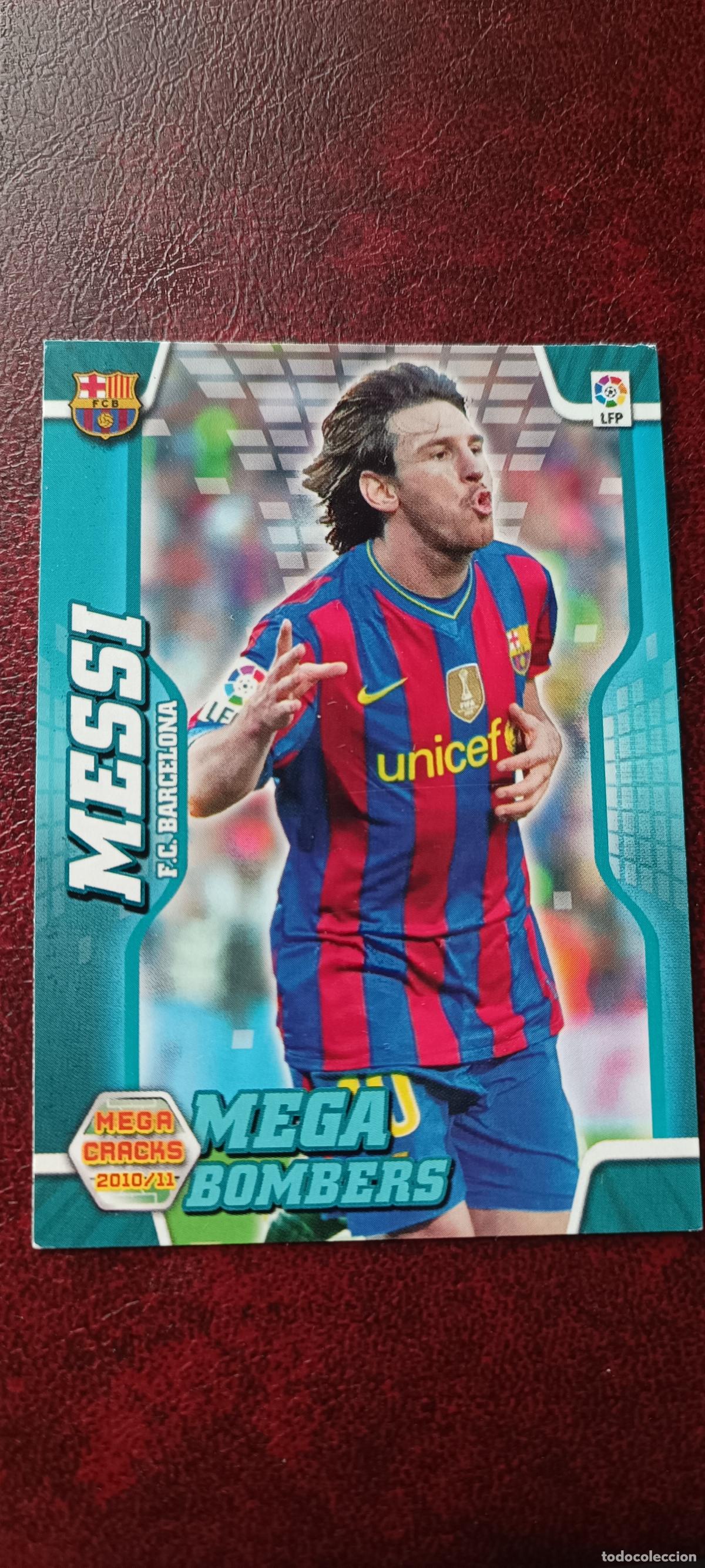 Cromos de F&uacute;tbol: Cromo ficha 397 MESSI MEGA BOMBERS. Trading card MGK Megacracks LIGA 2010 2011 Panini 10 11
