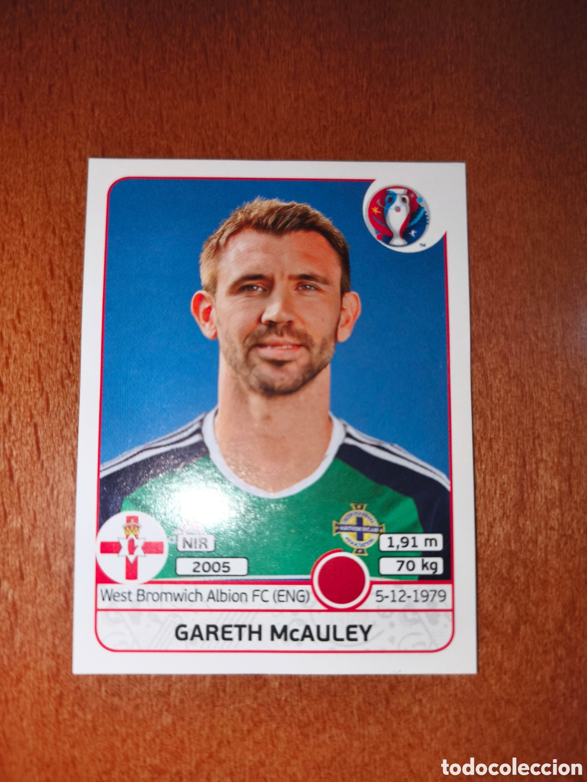Cromos de F&uacute;tbol: Gareth McAuley n&deg;327 UEFA Euro 2016 Irlanda Del Norte